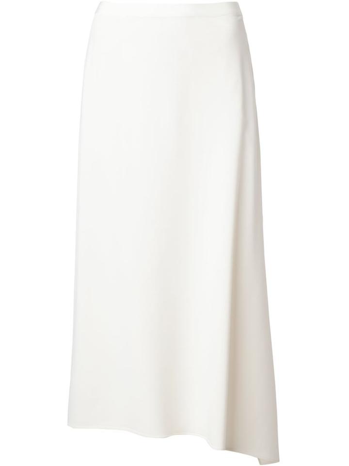 Helmut Lang Asymmetric Hem Skirt, Women's, Size: Small, White, Acetate/viscose