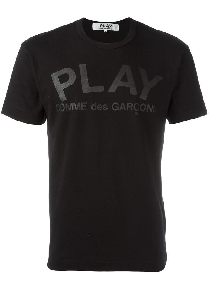 Comme Des Garçons Play Logo Print T-shirt, Men's, Size: Medium, Black, Cotton