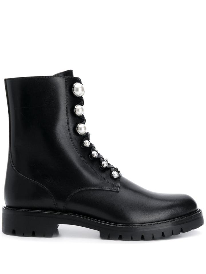 René Caovilla Faux-pearl Embellishment Boots - Black