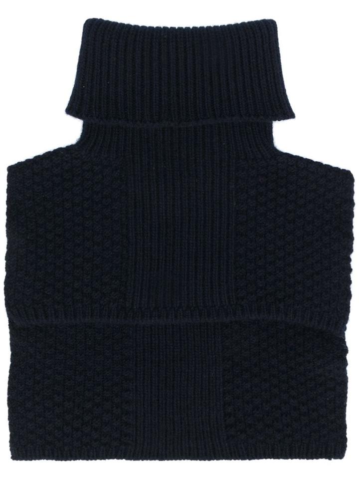 Holland & Holland Cashmere Knitted Roll Neck Collar - Blue