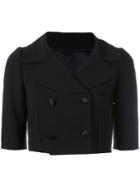 Dolce & Gabbana Cropped Jacket, Women's, Size: 42, Black, Virgin Wool/silk/spandex/elastane