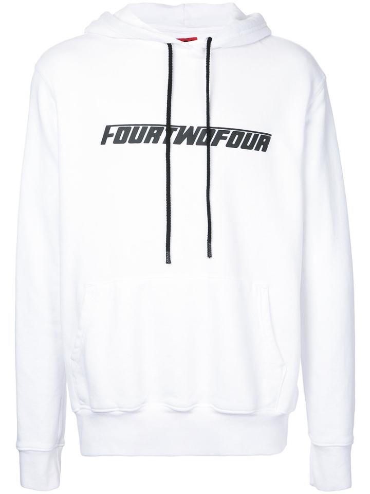 424 Fairfax - Logo Print Hoodie - Men - Cotton - Xl, White, Cotton