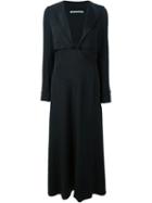 Alessandra Rich Deep V Neck Dress, Women's, Size: 42, Black, Cupro/silk