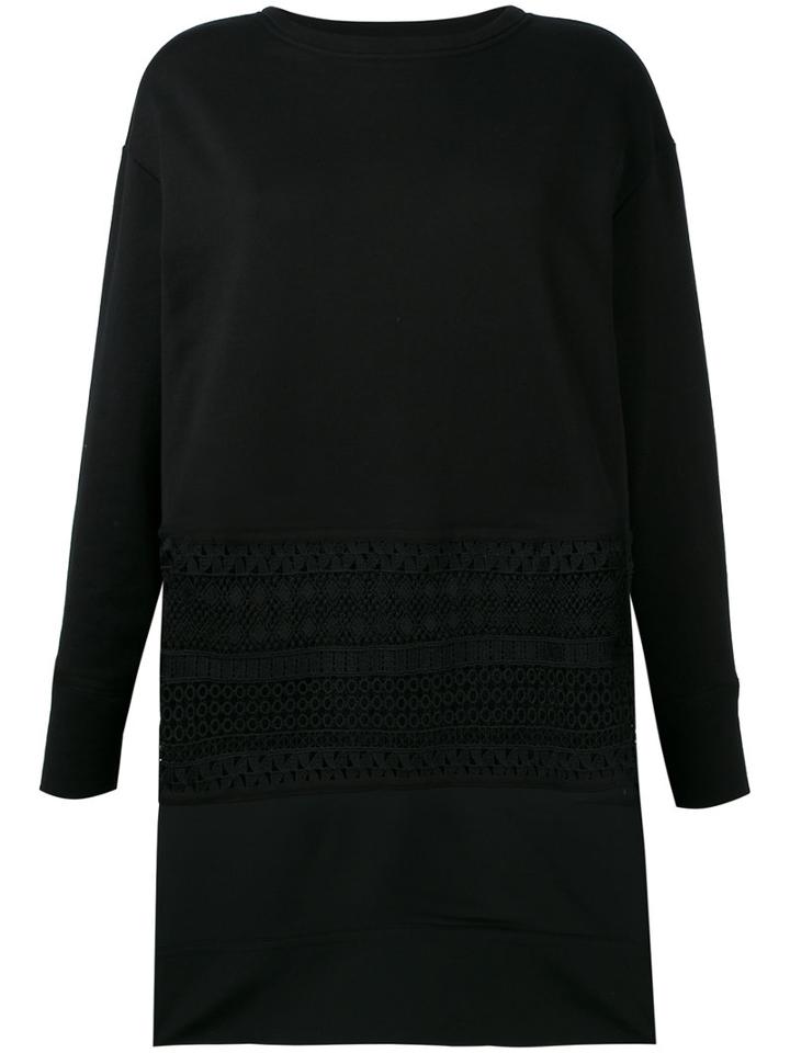 No21 - Silk Panel Sweatshirt - Women - Silk/cotton/polyester/acetate - 40, Black, Silk/cotton/polyester/acetate