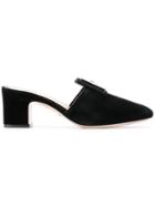 Gucci Iridescent Logo Buckle Mules - Black