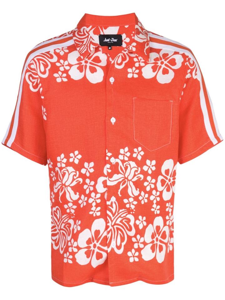 Just Don Hawaiian Bowling Shirt - Red