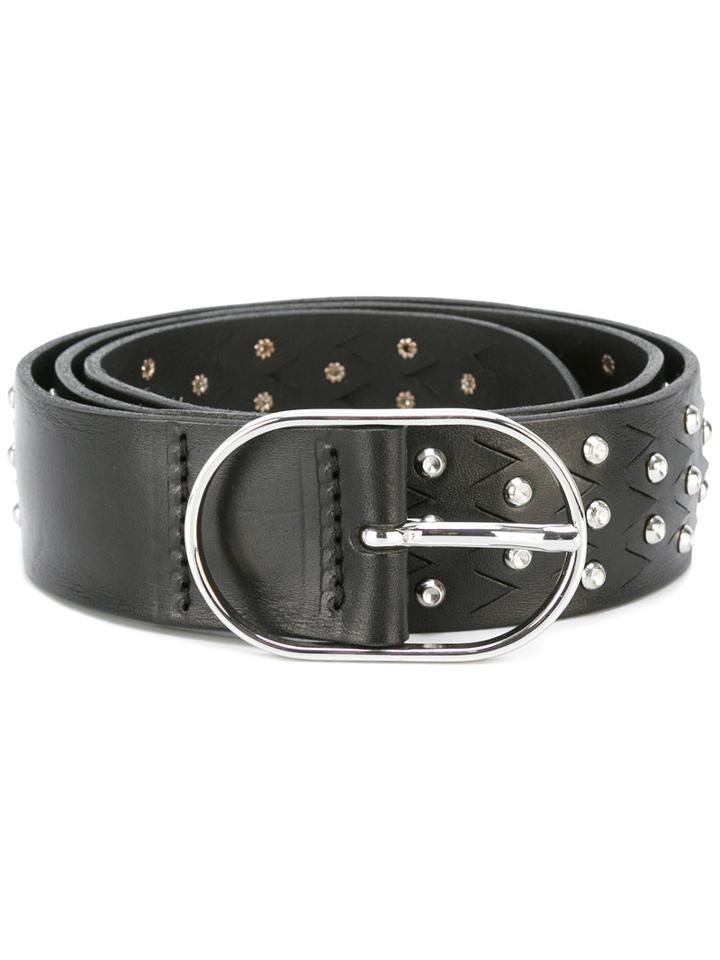 Iro Stud Detail Belt, Women's, Size: 85, Black, Calf Leather/metal (other)