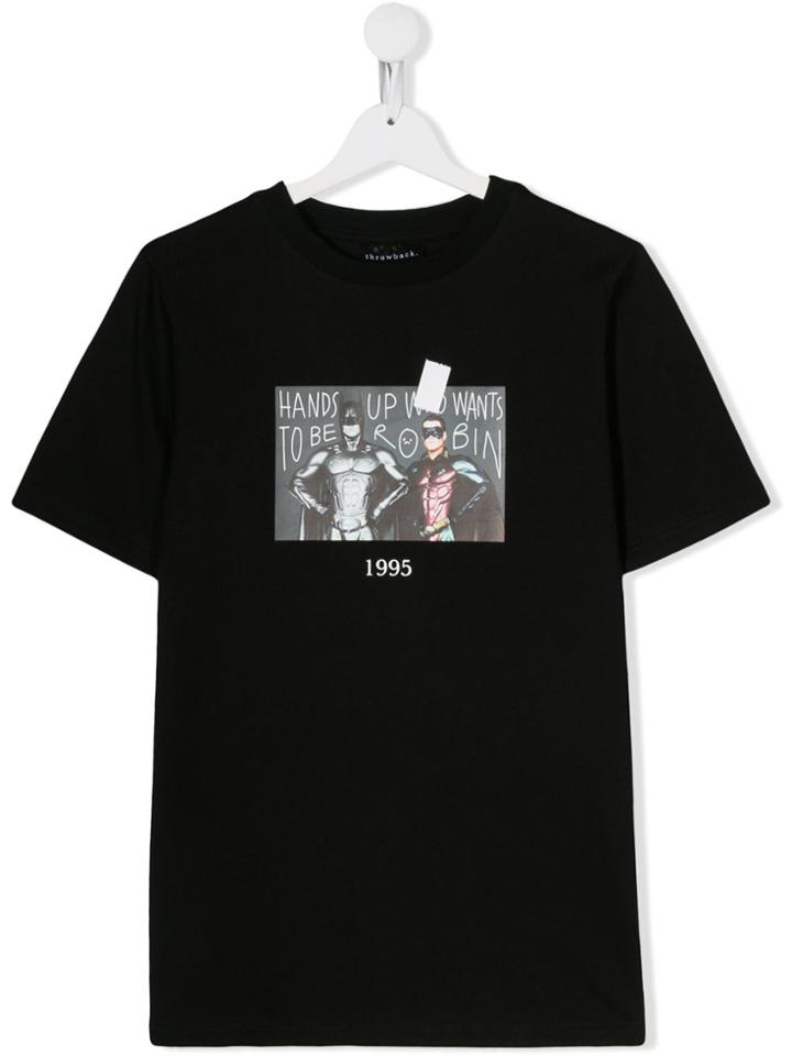 Throwback. Kids Teen Graphic Print T-shirt - Black