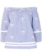 Liu Jo Striped Floral Blouse - Blue