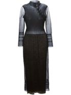 Christian Dior Vintage Long Lace Lamé Dress, Women's, Size: Small, Black