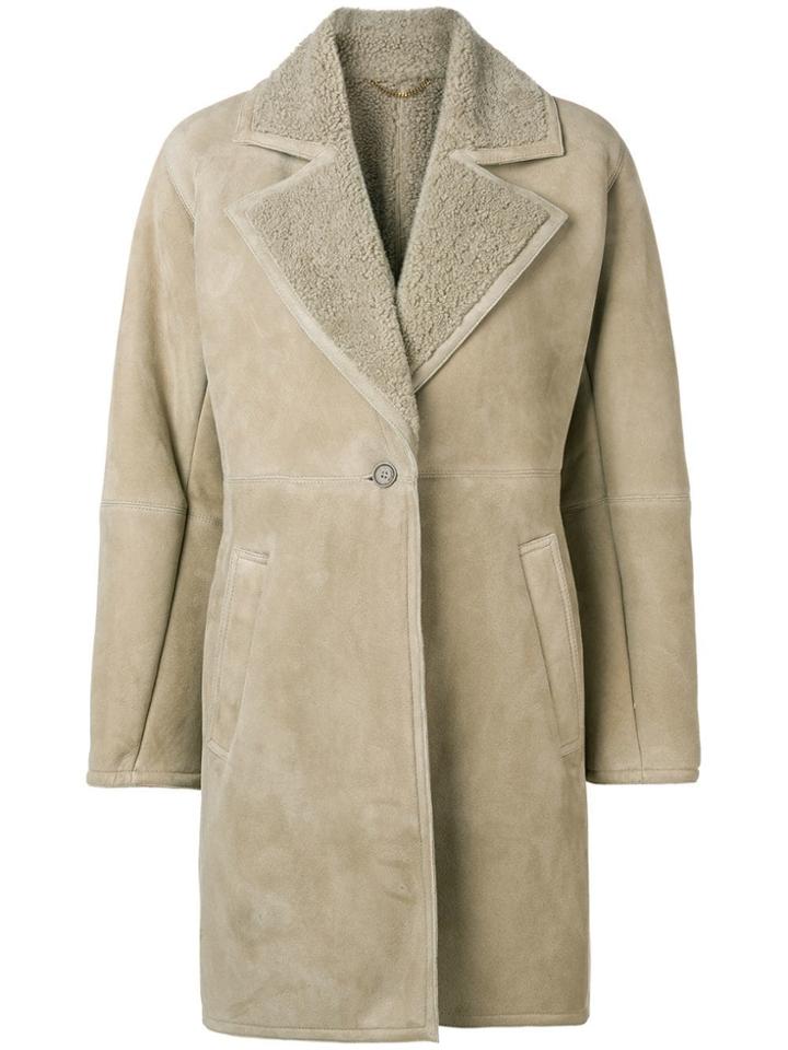 Salvatore Ferragamo Shearling-lined Coat - Neutrals