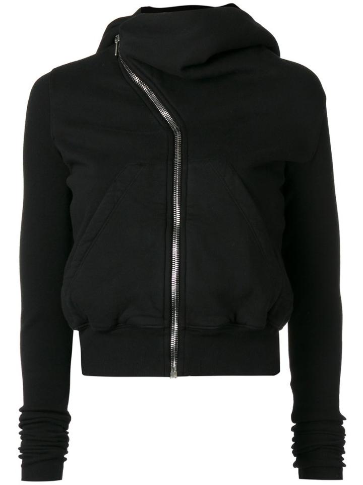 Rick Owens Drkshdw Zip Up Hoodie, Women's, Size: Large, Black, Cotton