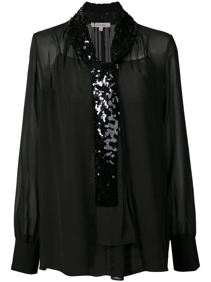 Dorothee Schumacher Sequin Neck Tie Blouse - Black