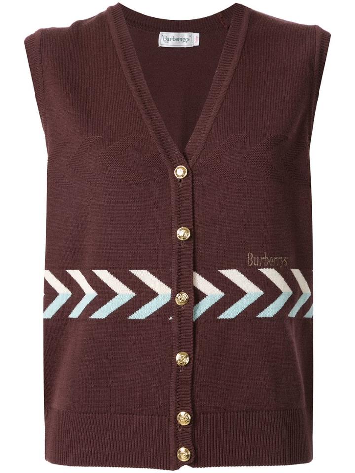 Burberry Vintage Graphic Trim Vest - Brown