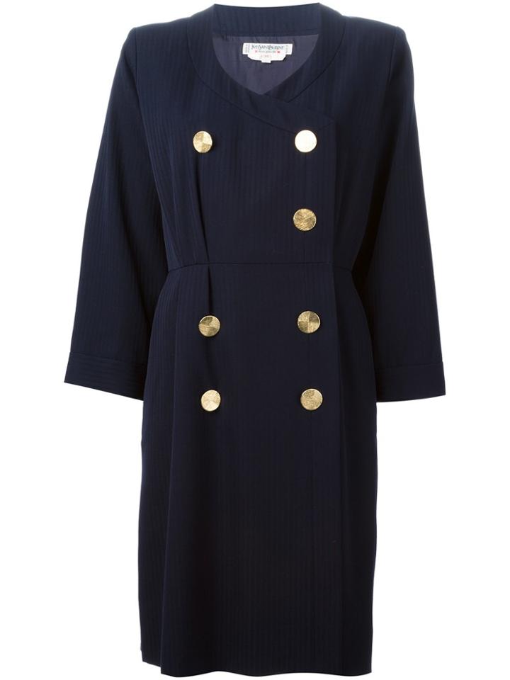 Yves Saint Laurent Vintage Striped Dress - Blue