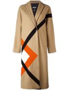 Msgm Geometric Pattern Mid Coat, Women's, Size: 44, Brown, Polyamide/viscose/wool
