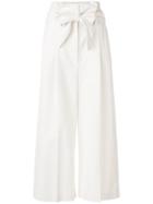 Stella Mccartney Belted Cropped Trousers - White
