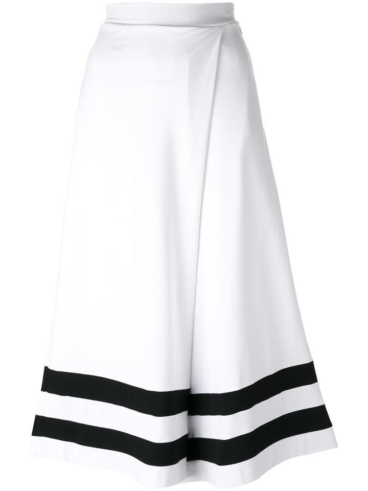 Twin-set Super Wide Cropped Trousers, Women's, Size: Xs, White, Viscose/polyamide/spandex/elastane