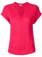 Closed V-neck T-shirt - Red