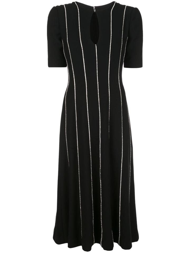 Carolina Herrera Striped Midi Dress - Black