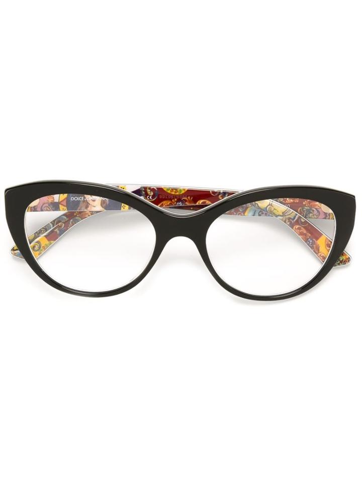 Dolce & Gabbana Printed Arm Detail Glasses