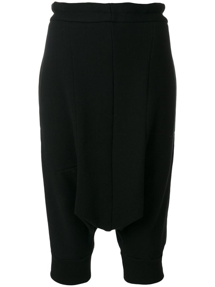 Y's Drop Crotch Short Trousers - Black