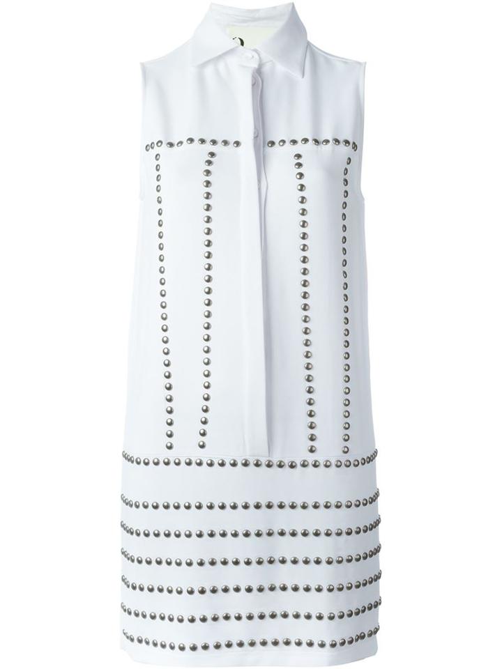 8pm Studded Drop Waist Shirt Dress