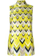 Giambattista Valli Chevron Jacquard High Neck Tank Top
