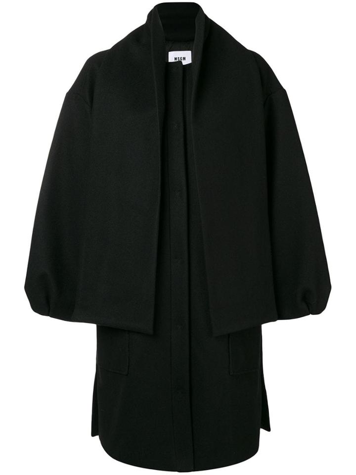 Msgm Panelled Coat - Black