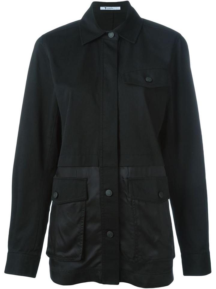 T By Alexander Wang Military Jacket, Women's, Size: 2, Black, Cotton/spandex/elastane/viscose