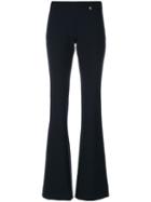 Versace Collection - Flared Trousers - Women - Cotton/polyester/spandex/elastane/viscose - 42, Blue, Cotton/polyester/spandex/elastane/viscose