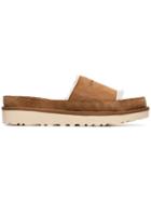 Y / Project Brown Sheepskin Slides