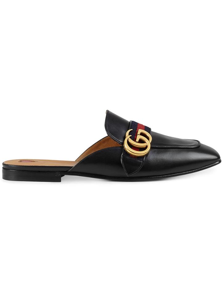 Gucci Web-trimmed Slippers - Black