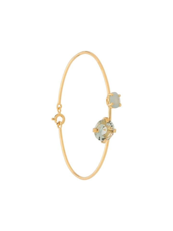 Wouters & Hendrix Green Crystal And Aquamarine Bracelet Set - Gold