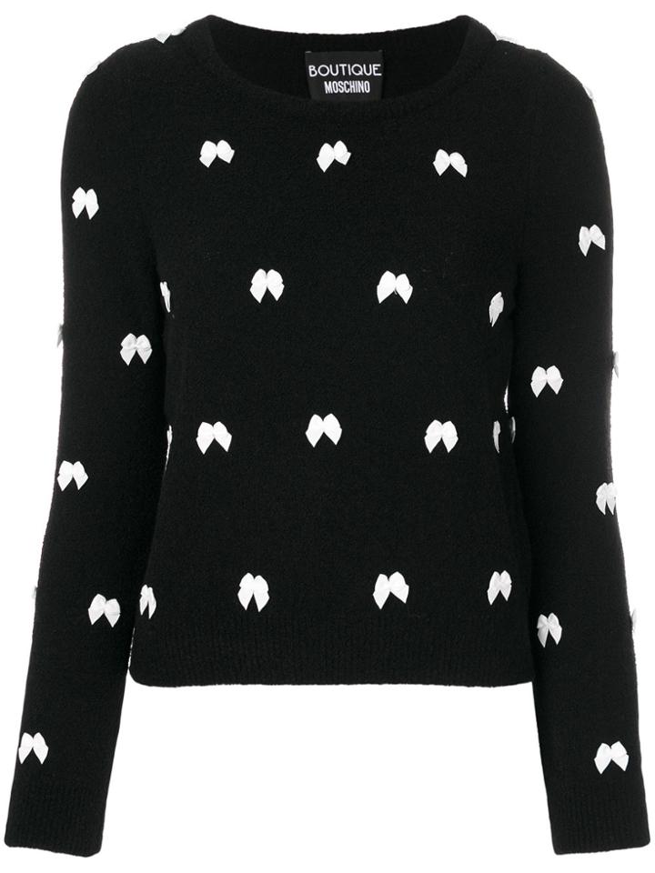 Boutique Moschino Bow Appliqué Jumper - Black