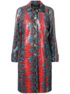 Versace Python Printed Leather Coat - Red