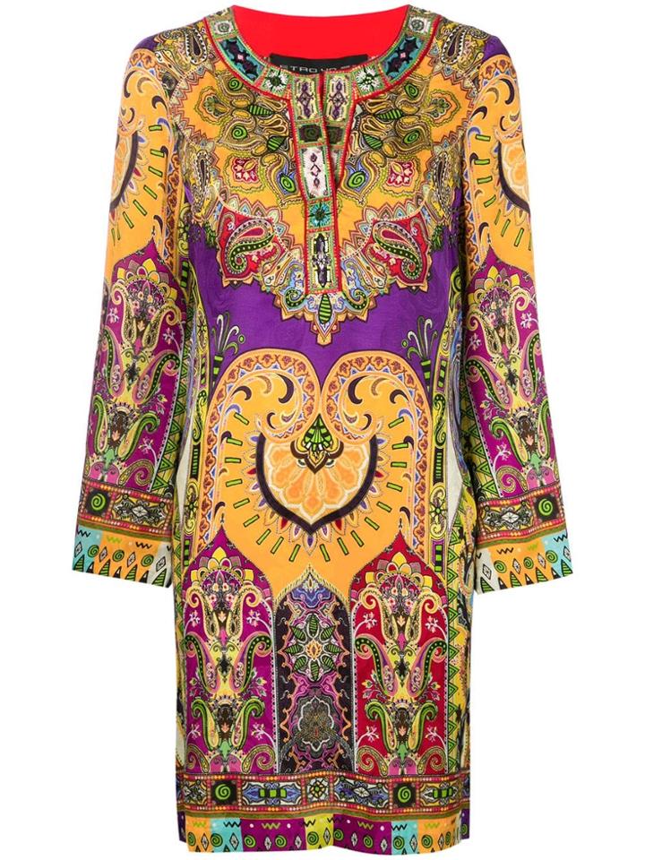 Etro Short Printed Dress - Yellow