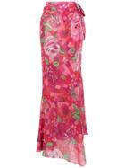 Amir Slama Floral Print Skirt - Pink