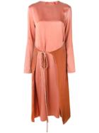 Cédric Charlier Wrap Skirt Midi Dress - Yellow & Orange