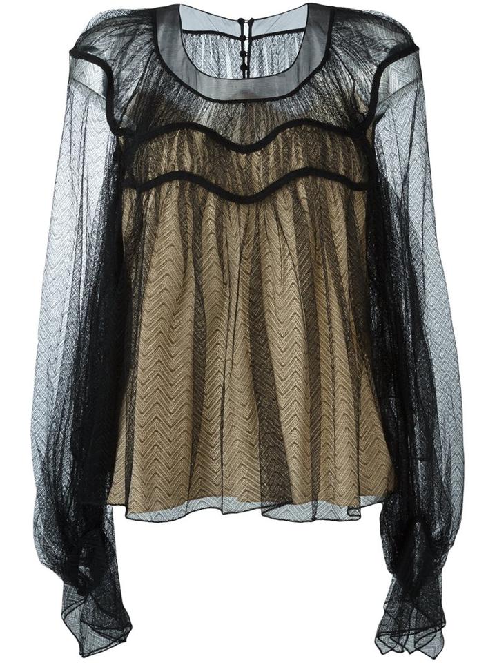 Chloé Sheer Chevron Blouse