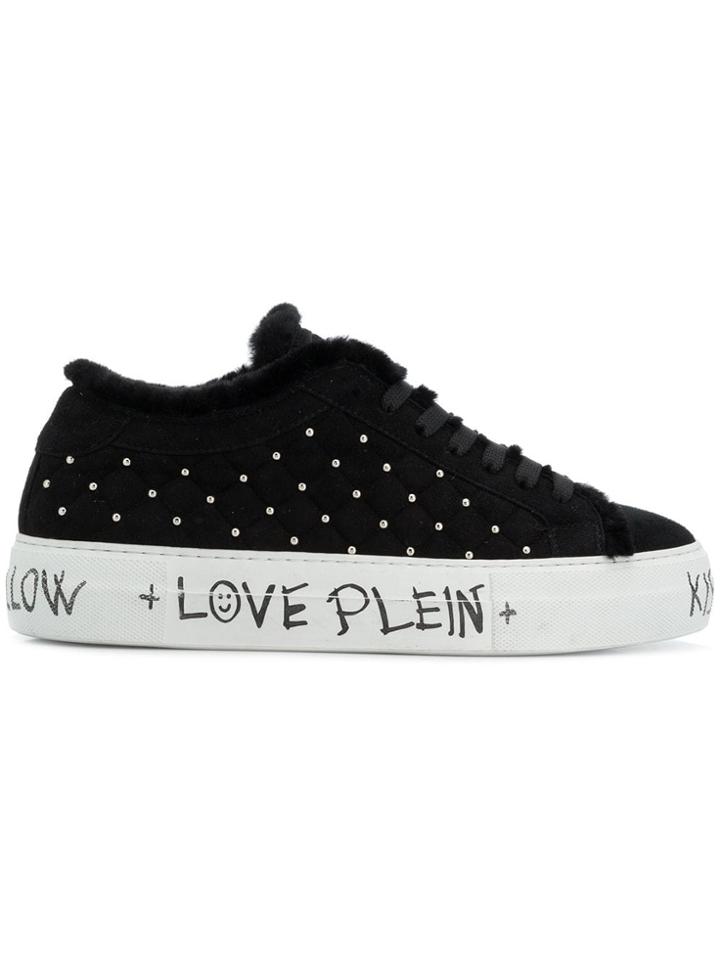 Philipp Plein Microstud Quilted Low Top Sneakers - Black