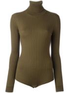 Courrèges Turtleneck Knit Body, Women's, Size: 2, Green, Merino