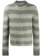 Jil Sander Fluffy Striped Jumper - Green