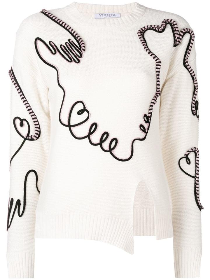 Vivetta Embroidered Asymmetric Jumper - Nude & Neutrals