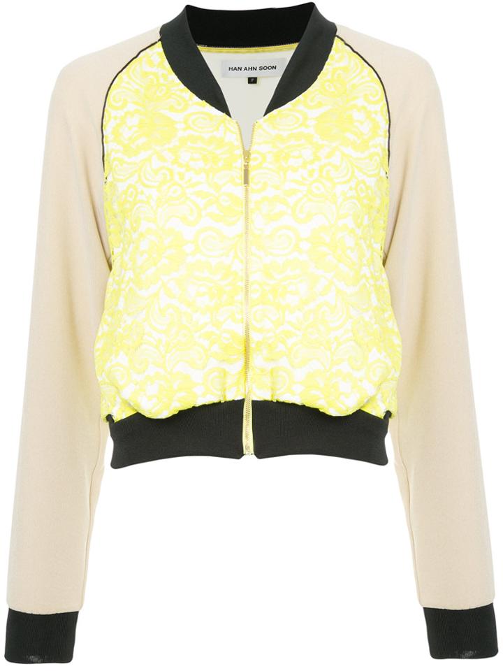 Han Ahn Soon Contrast Colour Bomber Jacket - Yellow & Orange