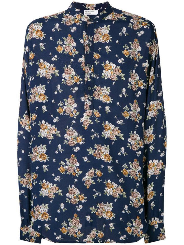Enfants Riches Déprimés Floral Print Fluid Shirt - Blue