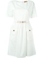 Fay Belted Dress, Women's, Size: M, Nude/neutrals, Cotton/spandex/elastane