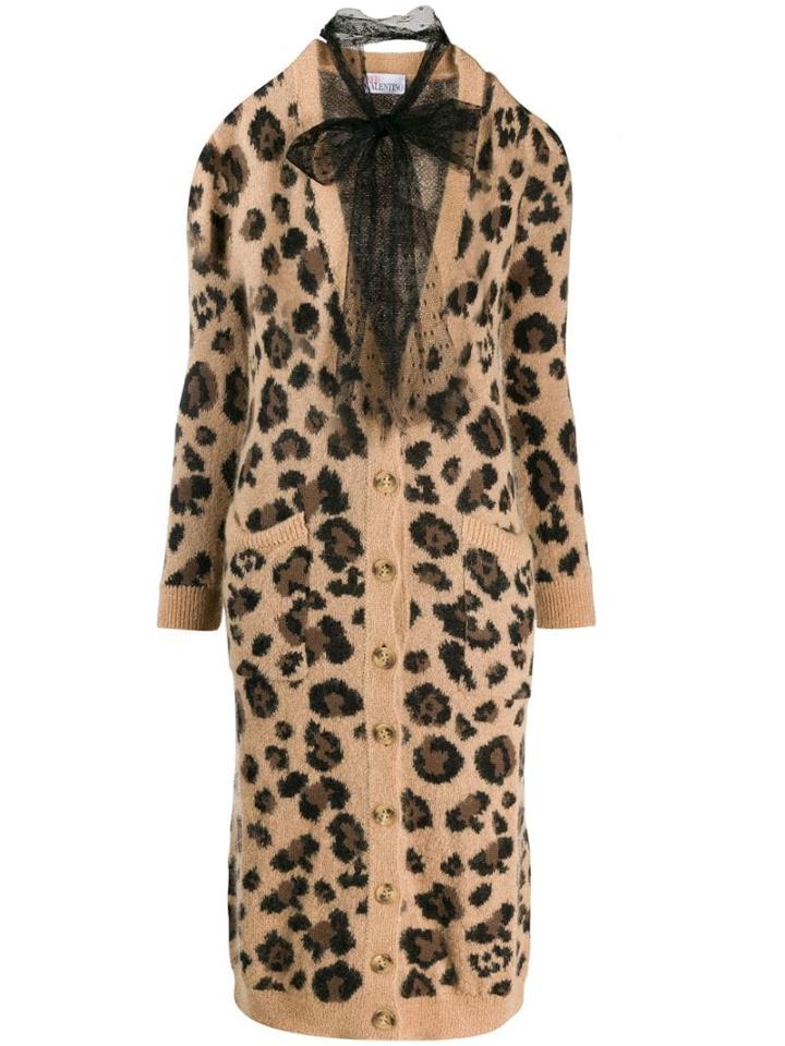 Red Valentino Leopard-print Long Cardigan - Neutrals