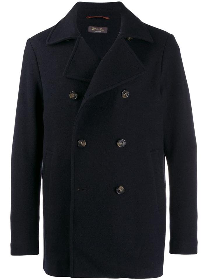 Loro Piana Giubbino Double Breasted Coat - Blue