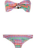 Lisa Marie Fernandez 'madras' Bikini, Women's, Size: 1, Pink/purple, Cotton/nylon/spandex/elastane